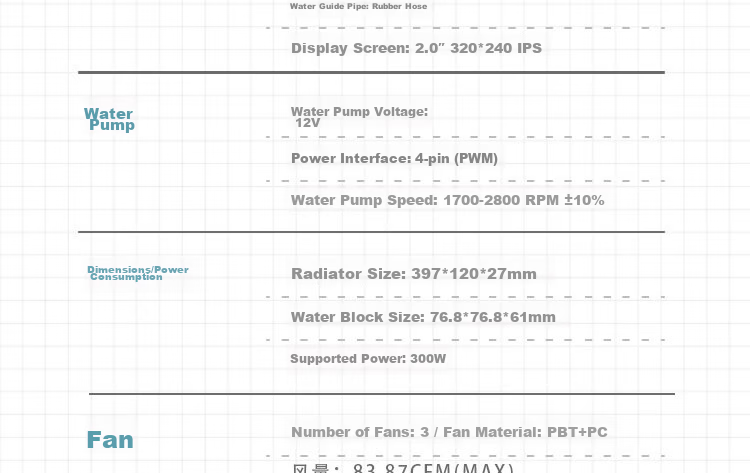 VALKYRIE B360W VK All-in-One CPU Liquid Cooler 2-Inch IPS LCD Screen Multi-Platform Support ARGB Lighting One-Cable Connection 21