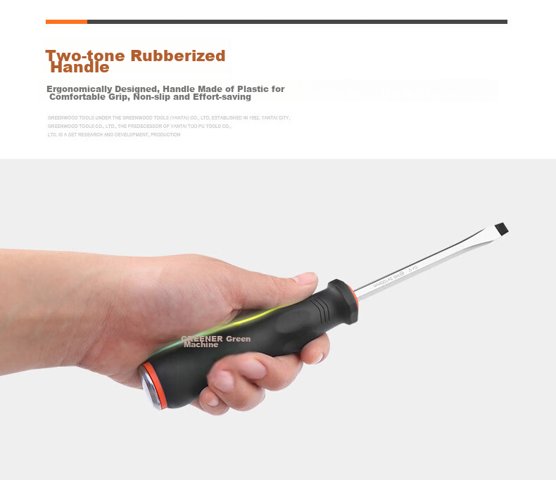 Green Forest Super Hard Core-Piercing Screwdriver Set 6.3*100mm Impact Cross and Flathead Hammering Tool 9
