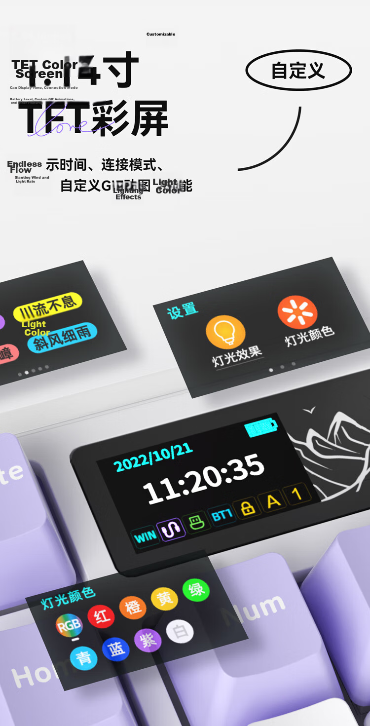 AJAZZ AK980V2 Tri-Mode Wireless Mechanical Keyboard RGB Lighting 8000mAh Battery Gasket Full-Key Hot-Swappable 101-Key 2U0 Original Black Gray Yellow Rabbit Sunflower Switch 4