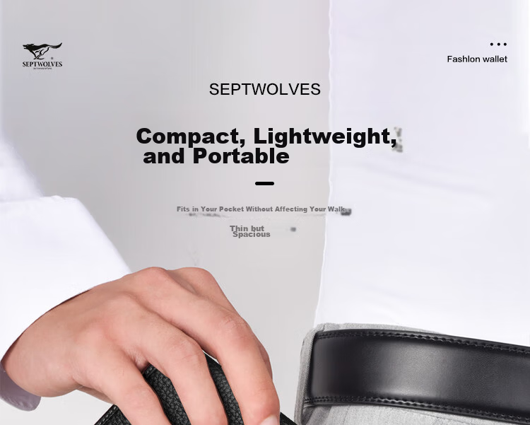 SEPTWOLVES Men's Long Leather Wallet Card Holder Practical Gift for Dad Elders Boyfriend Husband Teacher's Day Birthday 11