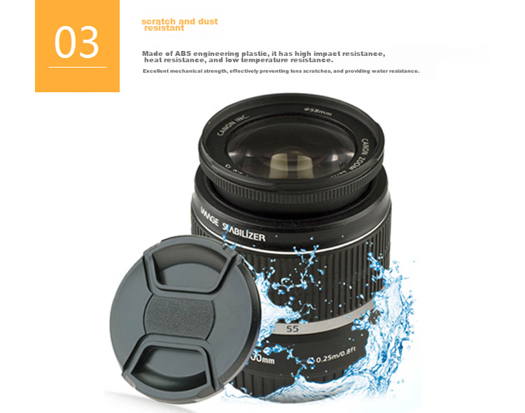 Earlymen 58mm Lens Cap, DSLR Camera Lens Protector, Suitable for Nikon, Canon, Sony, Fuji, Tamron, Olympus, 58mm Diameter Mirrorless Cameras 7