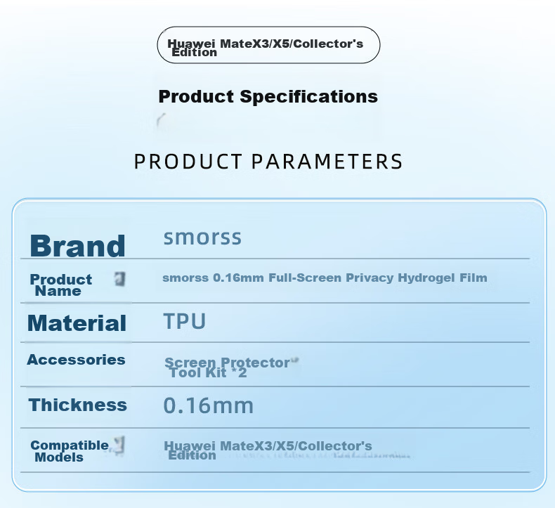 Langling [Inner and Outer Screen] Huawei Puraxmax Phone Film Huawei Puraxmax/Collector's Edition Foldable Inner and Outer Screen HD Anti-Fingerprint Protective Soft Film 9