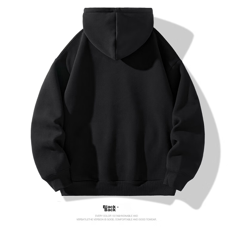 NASA GISS Men's Hoodie Loose Fit Solid Color Sports Sweatshirt Youth Long Sleeve Jacket Black M 16