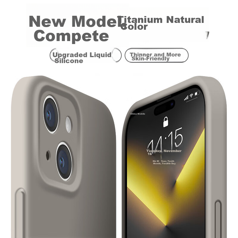 Nai Xiaoya Apple iPhone 16 Pro Max Case, Full-Coverage Lens Protection, Liquid Silicone Ultra-Thin Shockproof Soft Cover, Simple Style for Men and Women, Graphite Gray