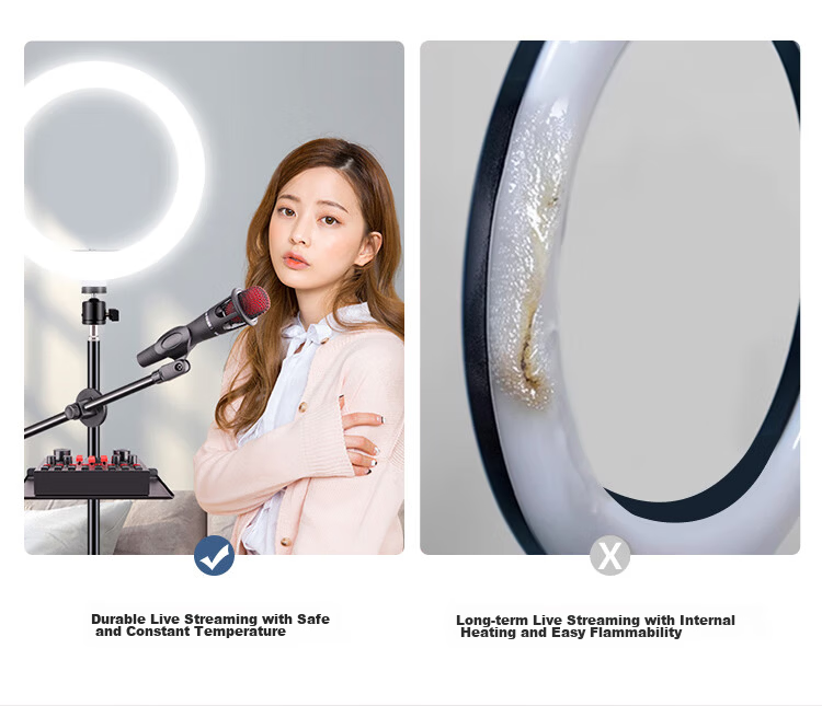 LATZZ 26cm LED Ring Light Live Streaming Fill Light Beauty Light Photography Large Aperture Soft Light Outdoor Desktop Phone Studio Lighting for Influencers 10