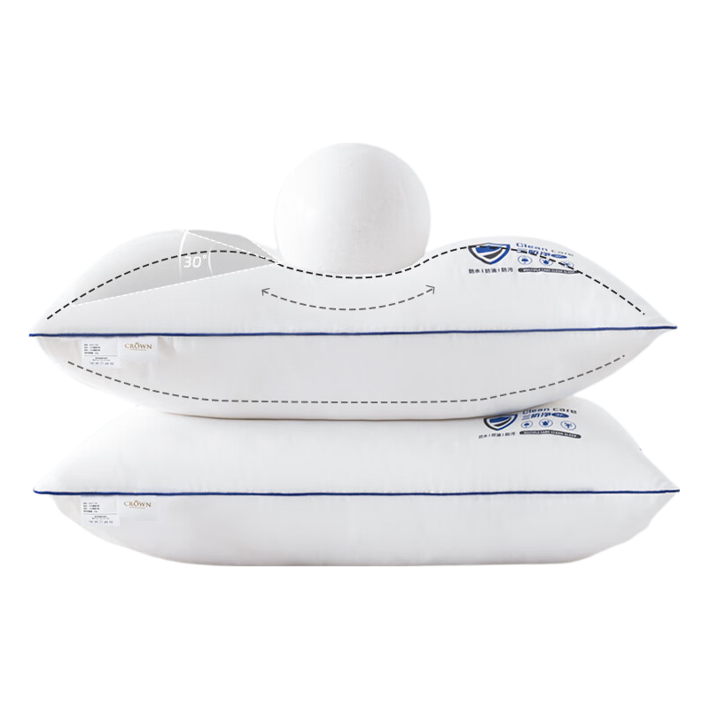 CROWN Pillow, Cervical Spine Support, Deep Sleep Core, Men's Dedicated Pillowcase, Integrated Hotel A-Class Antibacterial, One Pair for Two