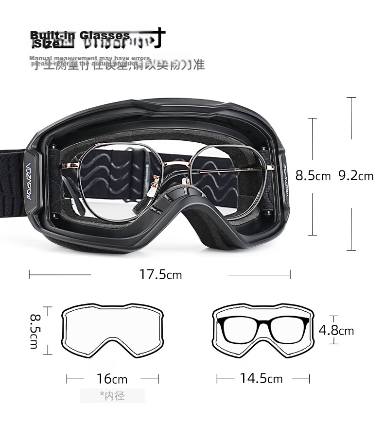 VOZAPOW Magnetic Ski Goggles with Double-Layer Anti-Fog Coating, High-Definition Snow Protection, And Anti-Glare Lenses for Men And Women with Prescription Lenses 16