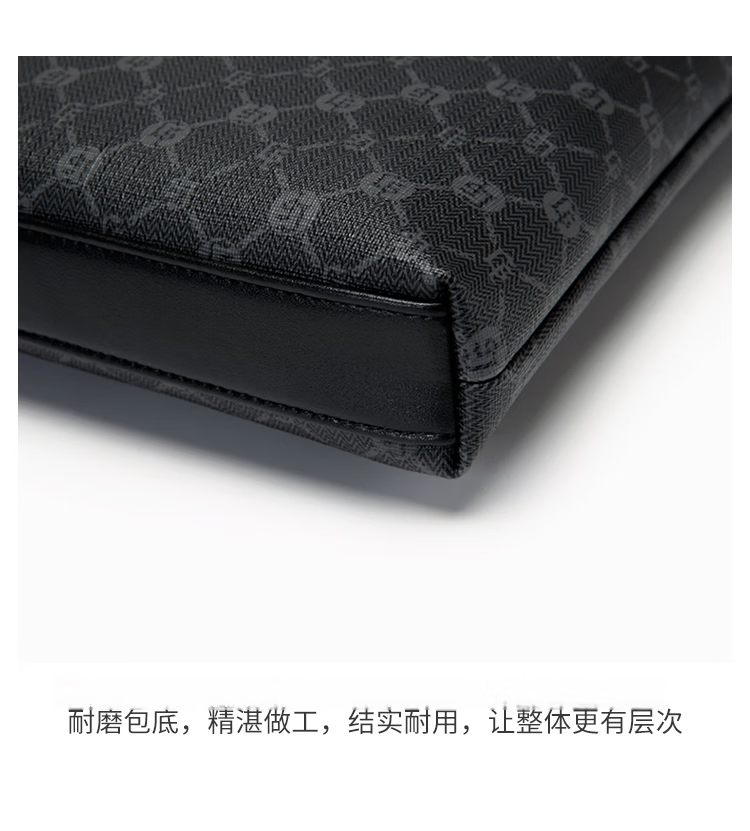 GOLF Men's Large Capacity Vintage Print Single Shoulder Crossbody Bag Vertical Style iPad Compatible Business Casual Small Square Bag Black Gift for Boyfriend and Father 25
