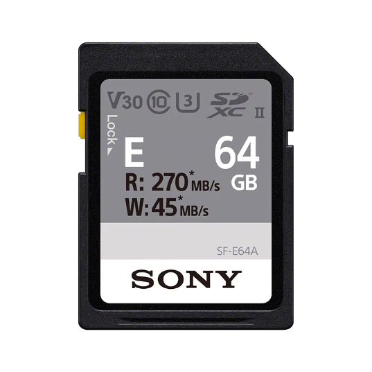 SONY 64GB SD Memory Card SF-E64A E Series U3 C10 V30 270MB/s High-Speed Camera Storage Card