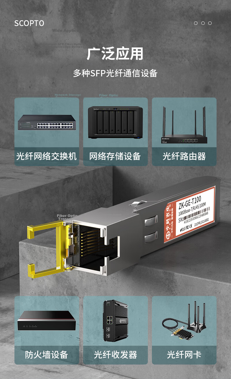 Zhongkeguangdian Optical-To Module, RJ45 Optical-To Module, 1.25G Gigabit Electrical Port Module, SFP Optical-To Network Port Module, One Piece, ZK-GE 6