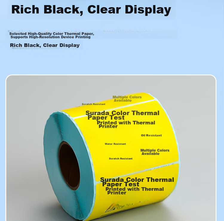 Surada 80x60mmx800 Color Thermal Label Paper, Cowhide Color Thermal Paper, Colored Label Paper, Colored Thermal Printing Paper, Self-Adhesive Label Roll, BQ-0161 9