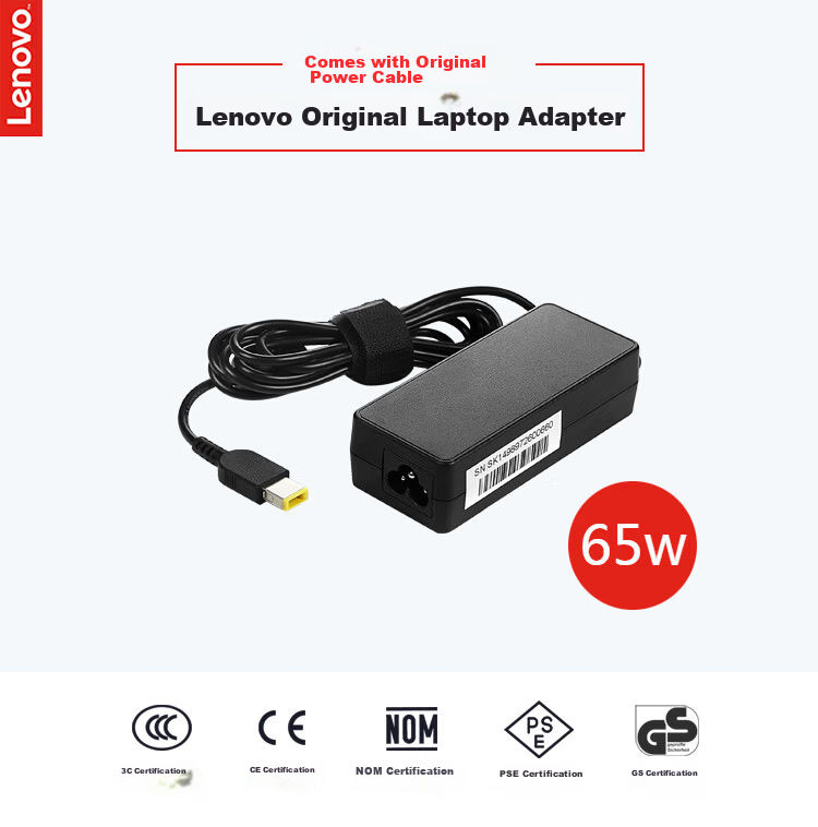 Lenovo Original Power Adapter, Laptop Charger, Power Cord, Legion Computer Charging Cable, 20V 6.75A 135W Square Port 2