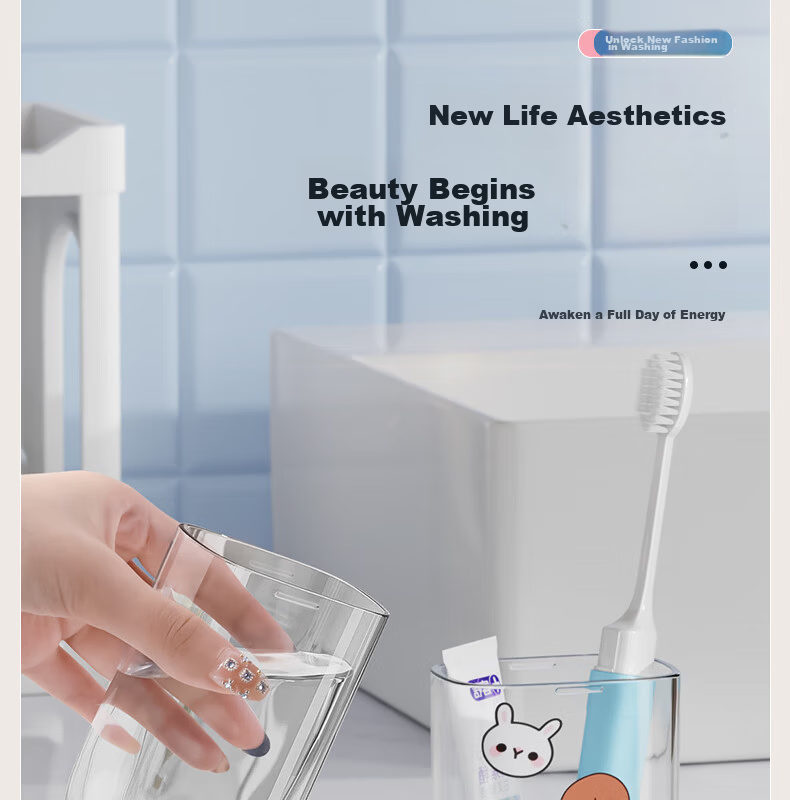 Etravel Mini Travel Toothbrush Cup Set Mouthwash Cup Toothbrush Holder Storage Box Bell Pink 4