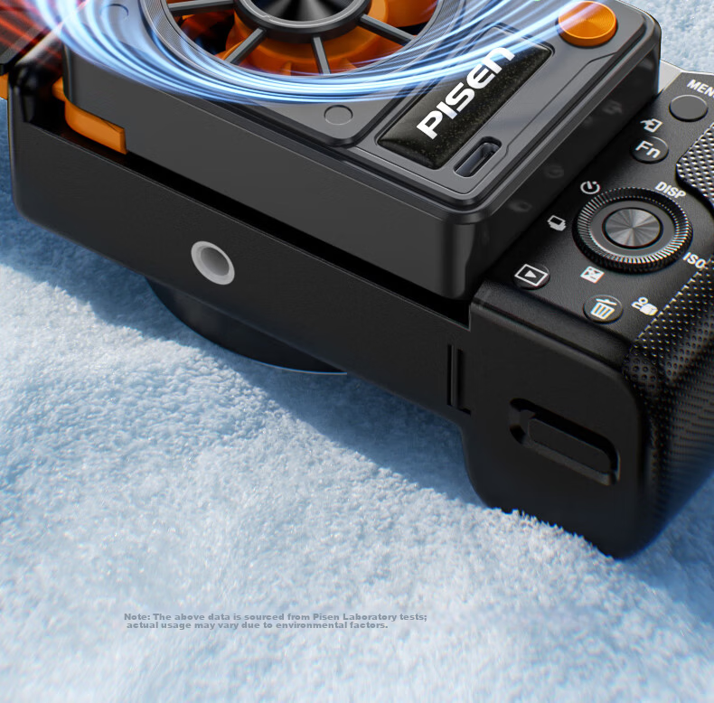 Pisen Air-Cooled Camera Cooler for Sony A7M4/ZVE10 Canon R5/R6/R10/R8 Nikon Z30 Fuji XT4 Live Streaming 26dB Quiet Cooling 4