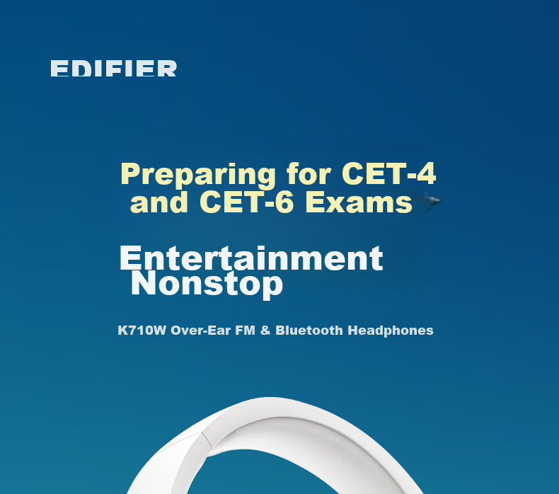 EDIFIER K710W Over-Ear FM Tuning Bluetooth Headphones, Study Headphones, English Listening Test Headphones, Specially Designed for Online Classes, Compatible with Apple, Huawei, Xiaomi, OPPO, Deep Space Black 1
