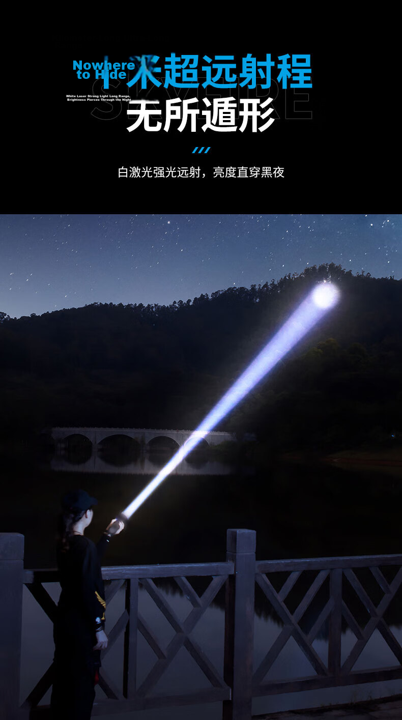 SkyFire Flashlight: Powerful Beam, Long Battery Life, Compact Headlamp, Mini Portable Ultra-Bright LED, Military-Grade Rechargeable Outdoor Special 6