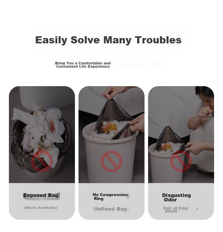 Jiabangshou 12.7L Medium Press-Lid Gap Trash Can for Bathroom Toilet Kitchen Bedroom Living Room Household Trending Bin 5