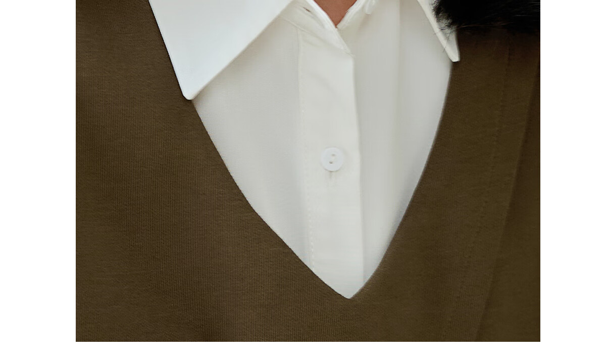 Chushen Women's Long-Sleeve Shirt with Contrasting Color Splicing Design, Fashionable Two-Piece Look for Work Commute S143C2026 5