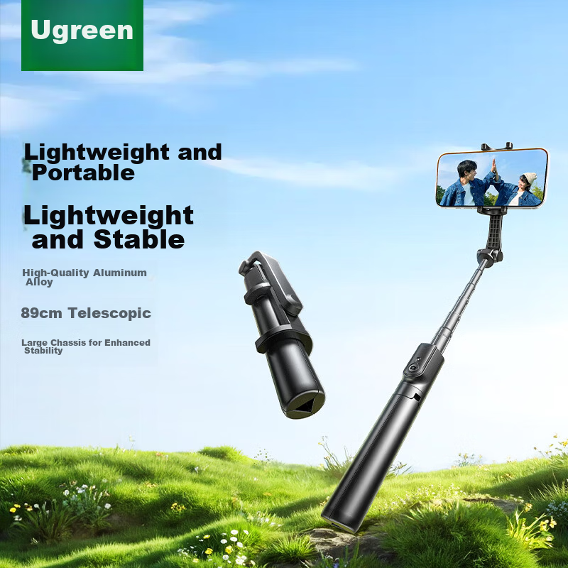 Ugreen Limited Time Free Shipping Selfie Stick Tripod Telescopic Travel Tool 360° Rotatable Multifunctional Handheld Portable Aluminum Alloy Compatible with Apple iPhone 18 Xiaomi Huawei