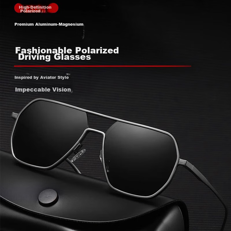 GOGOSOON Premium Aluminum-Magnesium Day-Night Dual-Use Photochromic Polarized Sunglasses UV Protection for Men Driving and Fishing