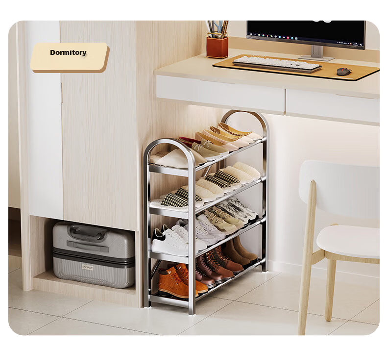 Yicai Nianhua Stainless Steel Thickened Simple Shoe Rack Multi-layer Household Economical Dormitory Door Shoe Cabinet 1107-SR 25