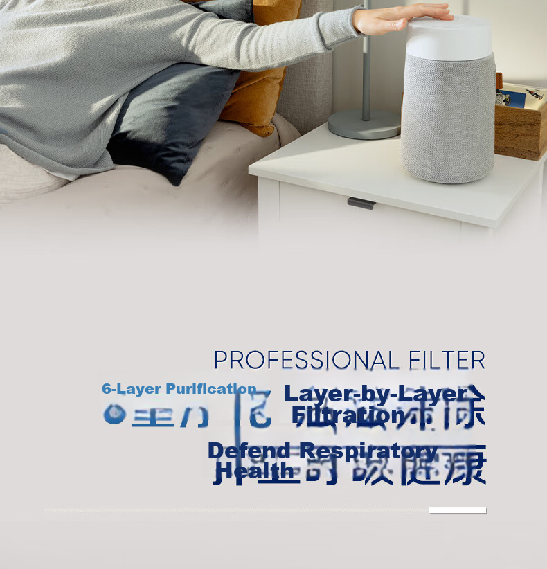 Blueair Air Purifier Formaldehyde Removal Haze Allergen Odor PM2.5 Desktop Bedroom Air Cleaner BlueJoy Mini 8
