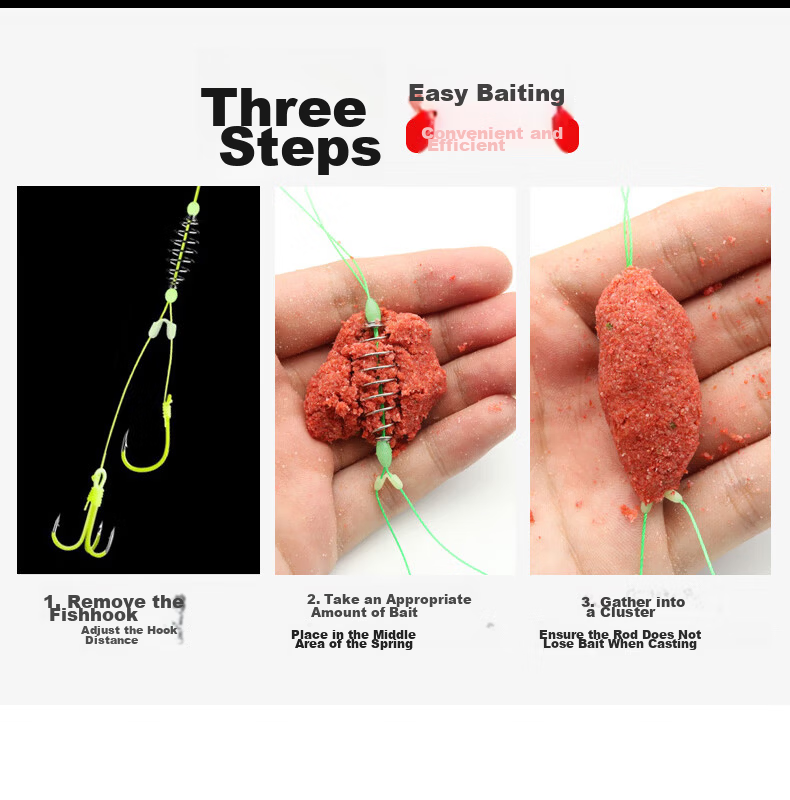 Grsaed Silver Carp Fishing Set No.10 Silver Carp Leader Line Hook Anchor Hook Float Fishing Silver Carp Spring Hook Pre-tied Fish Hook Kit 10