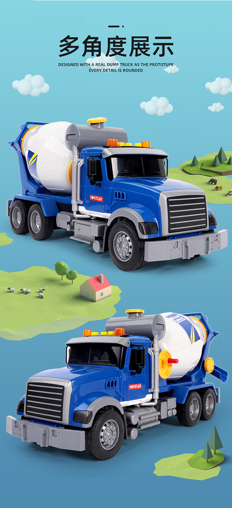 XST Children's Toy Car, Large Alloy Sanitation Garbage Truck, Boys' Realistic City Cleaning Inertia Car, Birthday Gift 11