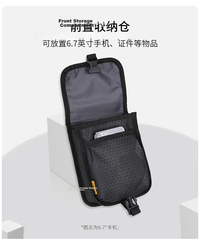 CAT Mini Shoulder Bag Small Phone Bag Casual Crossbody Outdoor Sports Neck Hanging Lightweight Flap Lock Black 84717 5