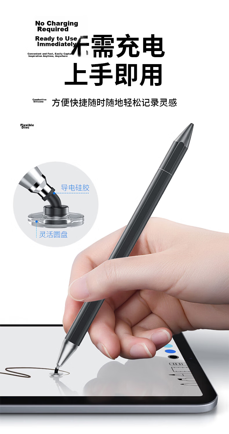 Liantuo iPad Capacitive Stylus Pen Universal Touchscreen Pen for Mobile Phones Round Disc Touch Pen Drawing Stylus for Tablets Compatible with Huawei Android Microsoft Surface 4