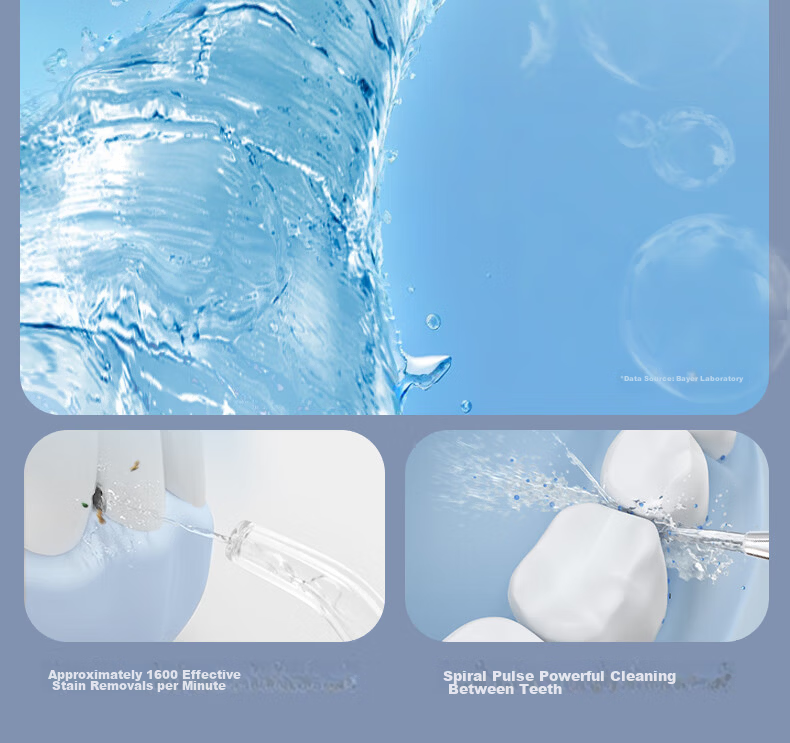 Bayer Professional Oral Irrigator Home Handheld Portable Water Flosser Teeth Cleaner Dental Floss Device Orthodontic Cleaning Tool M3Plus White 10
