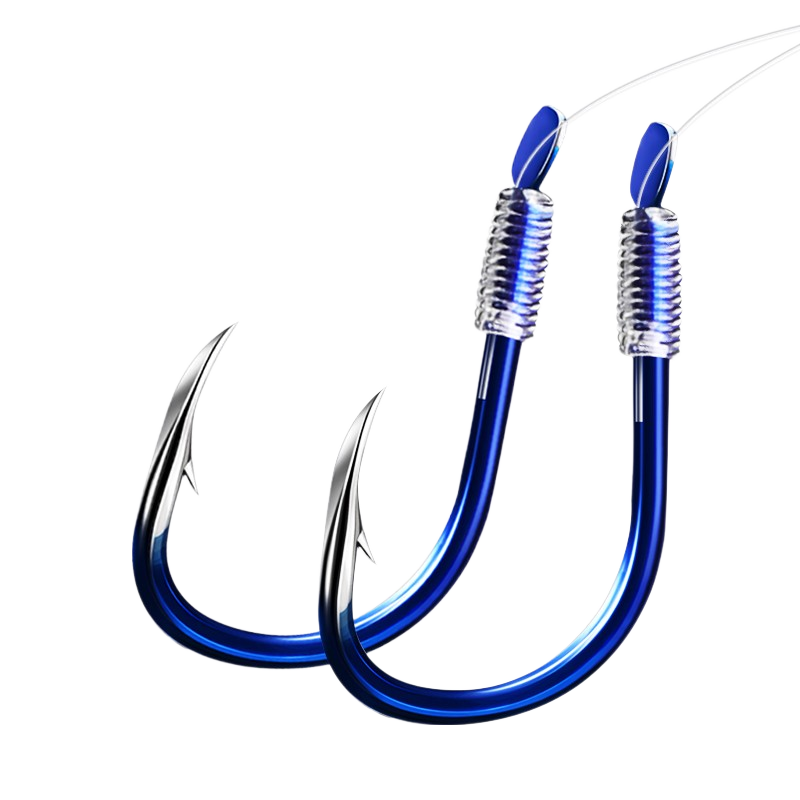 Grased (Grsaed) Pre-Tied Fishing Hook Rig Set with Main Line And Leader Line for Sea Fishing, Ise Ni Barbed Hook Size 9.0