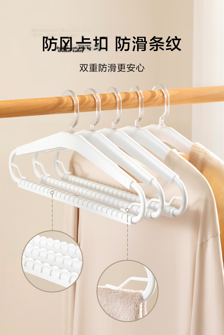 JD Original Foldable Pants Hanger, Non-Slip Anti-Scratch Hanger for Pants, Closet Storage Organizer, Pack of 7 8
