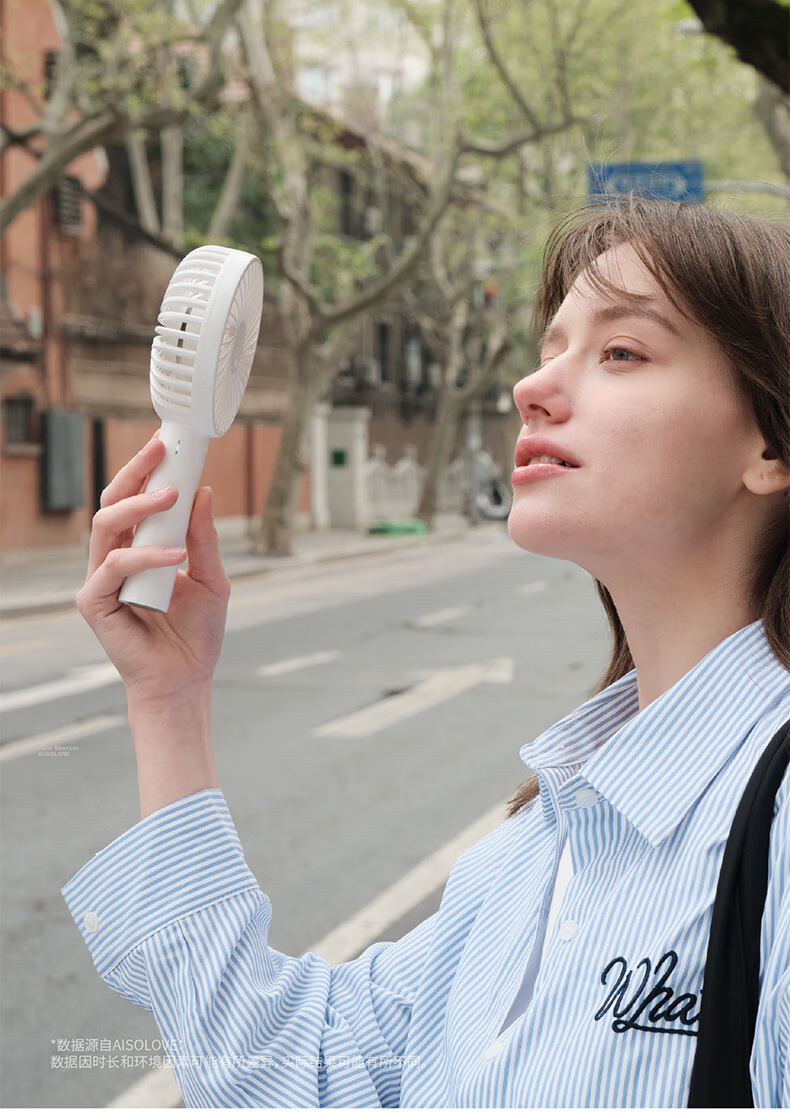 SOLOVE Premium N9pro Handheld Fan, USB Rechargeable Mini Fan with Base, Portable Small Electric Fan for Summer Outdoor Use, High-Power Student Office Fan, Long Battery Life, Quiet Operation, Green Color 29