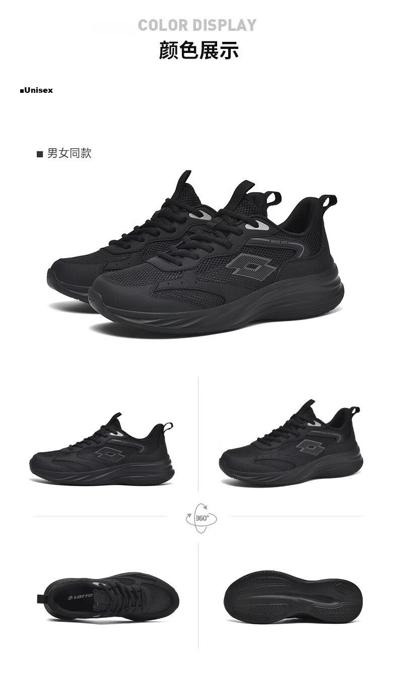 LOTTO Men's Running Shoes Autumn Leather Water-Repellent Casual Jogging Sports Shoes Float Rock Gray Size 41 15