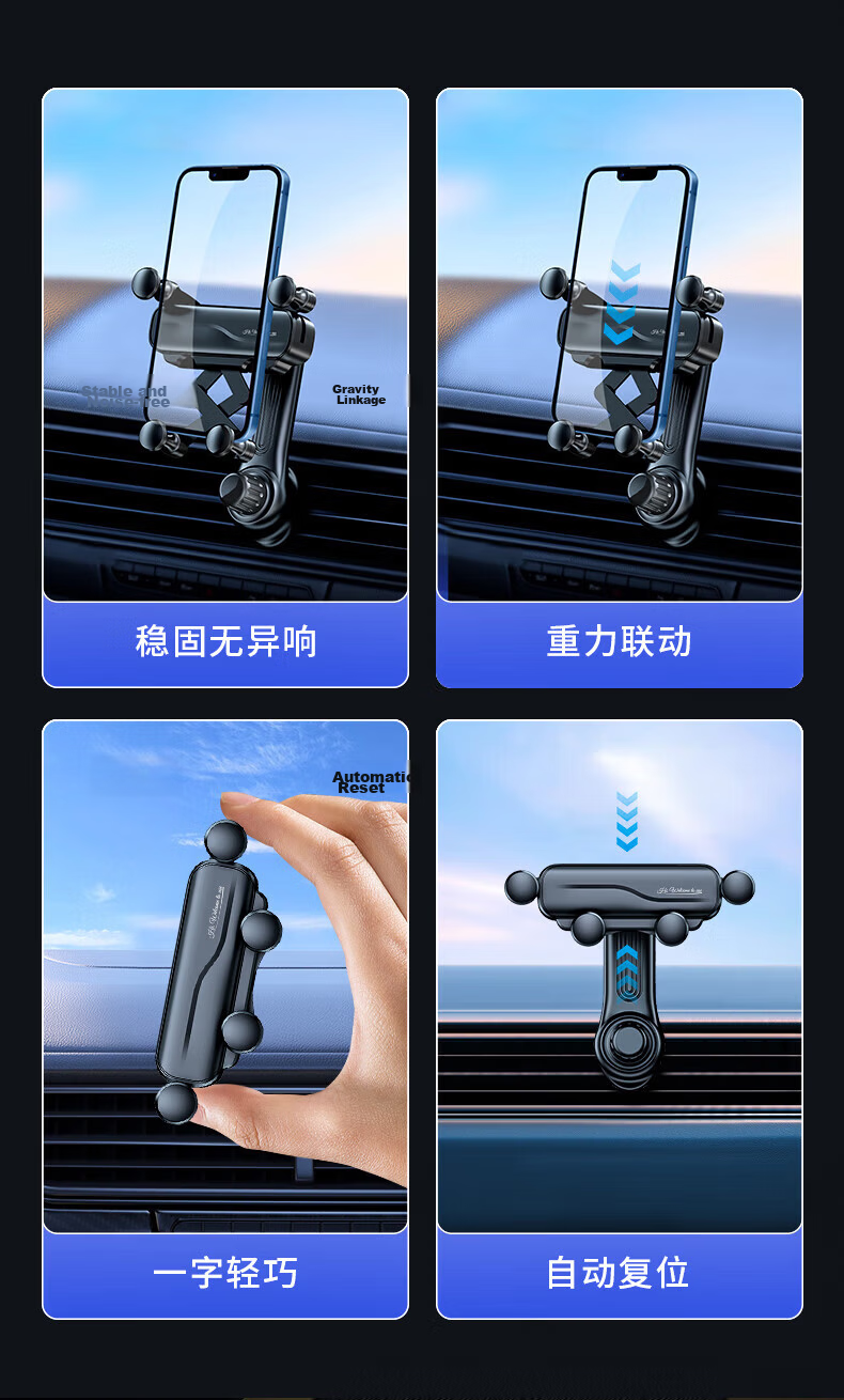 KOOLIFE Car Phone Holder, Air Vent Unobstructed, Car Navigation Clip Mount, Base Holder, Car Accessory 2