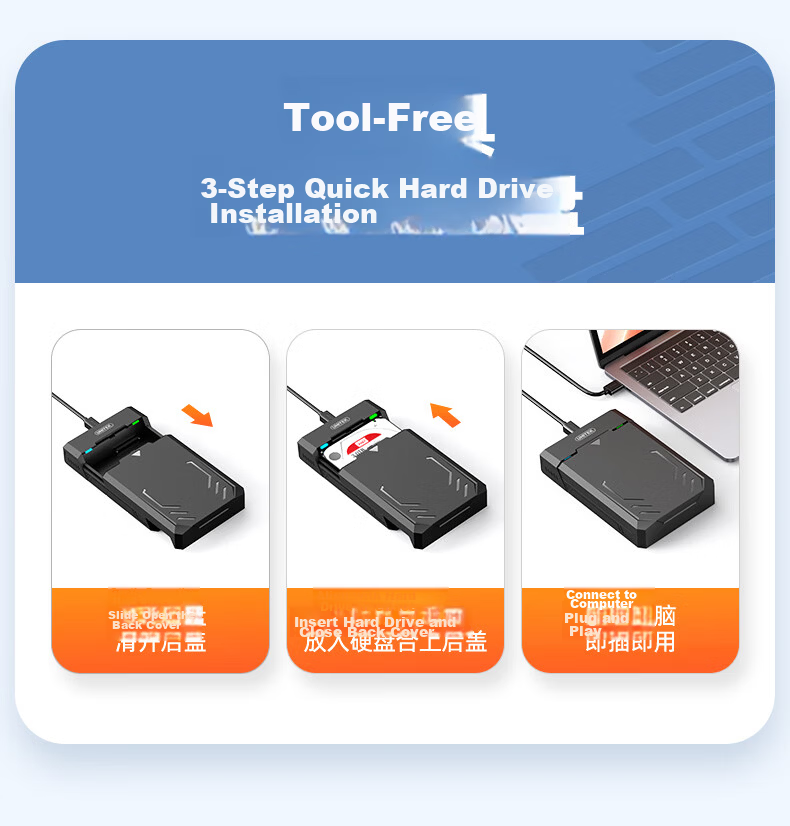 UNITEK Dual-Bay Hard Drive Enclosure, Compatible with 2.5/3.5-Inch Drives, USB 3.0, for Mechanical/SSD Hard Drives, External Hard Drive Dock for Computers And Laptops, Y-3026SL 15