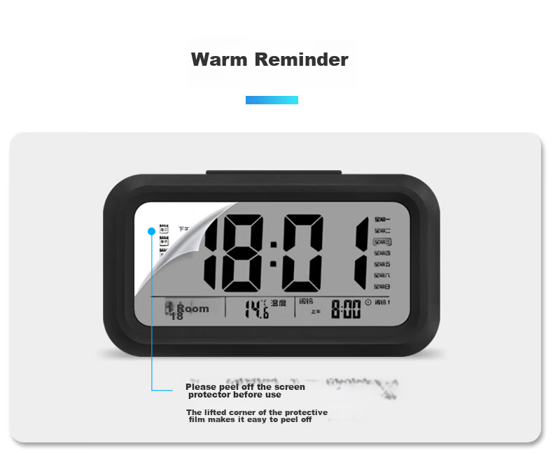 BBA 【Hot Sale 50K+】Rechargeable Loud Volume Smart Temperature Electronic Alarm Clock New Children's Student Wake-Up Device Desktop Clock Back-to-School Essential Gift 12