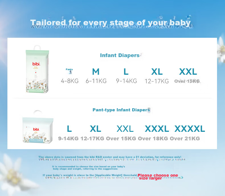 BIBI Pure Planet Baby Diapers S48 (4-8kg) Ultra Soft Breathable Nighttime Sleep Dry Diapers 1