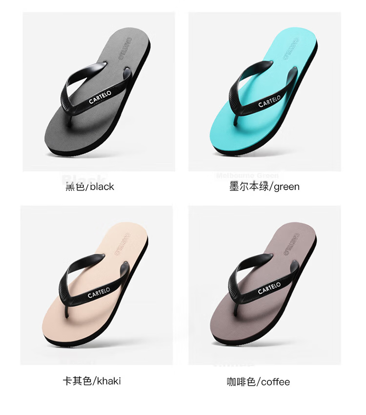 CARTELO Men's New Summer Herringbone Flip Flops Soft Sole Beach Outdoor Indoor Fashion Breathable Toe Post Sandals 4