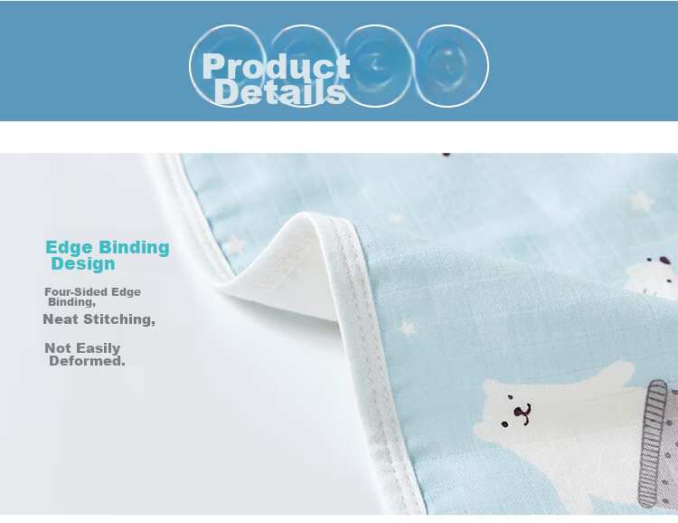 Xiqinbao Baby Burp Cloth, 6-Layer Gauze, Newborn Bib, Baby Cloud Pillow [2-Pack Class A], Blue 12