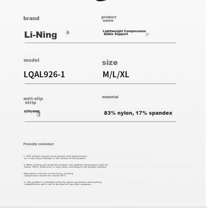 LI-NING Ankle Brace Support for Sprains Professional Sports Protective Lightweight Basketball Ankle Stabilizer 16