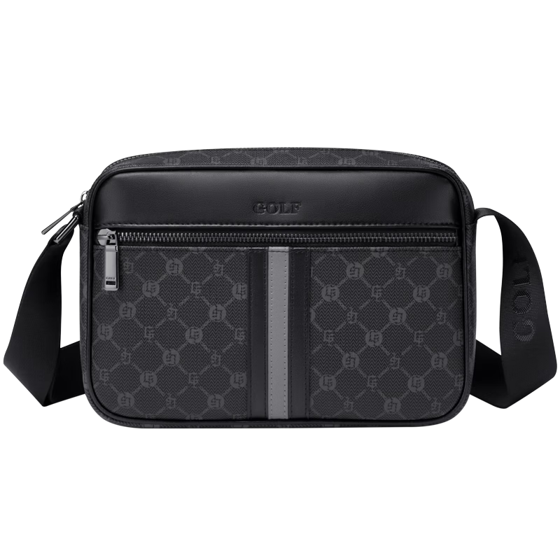 GOLF Men's Printed Single Shoulder Crossbody Bag Multi-Compartment Waterproof Business Commuter Bag for Phone and iPad