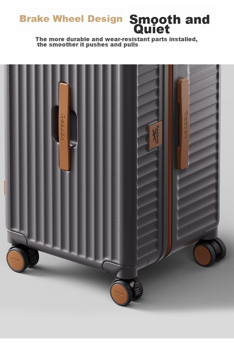 Reebok Suitcase, PC Trolley Case, Multifunctional Large Capacity Travel Luggage, Password Lock Suitcase, Leather Case, Hao Kong Bai 24 Inches 13
