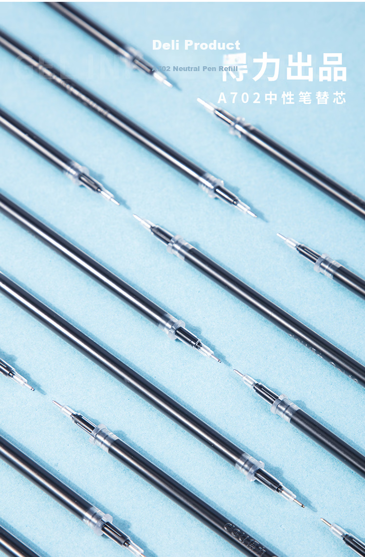 Deli 0.5mm Needle Tip Refillable Gel Pen Ink Refill Black 20pcs/Box A702 Back to School Hot Item 11