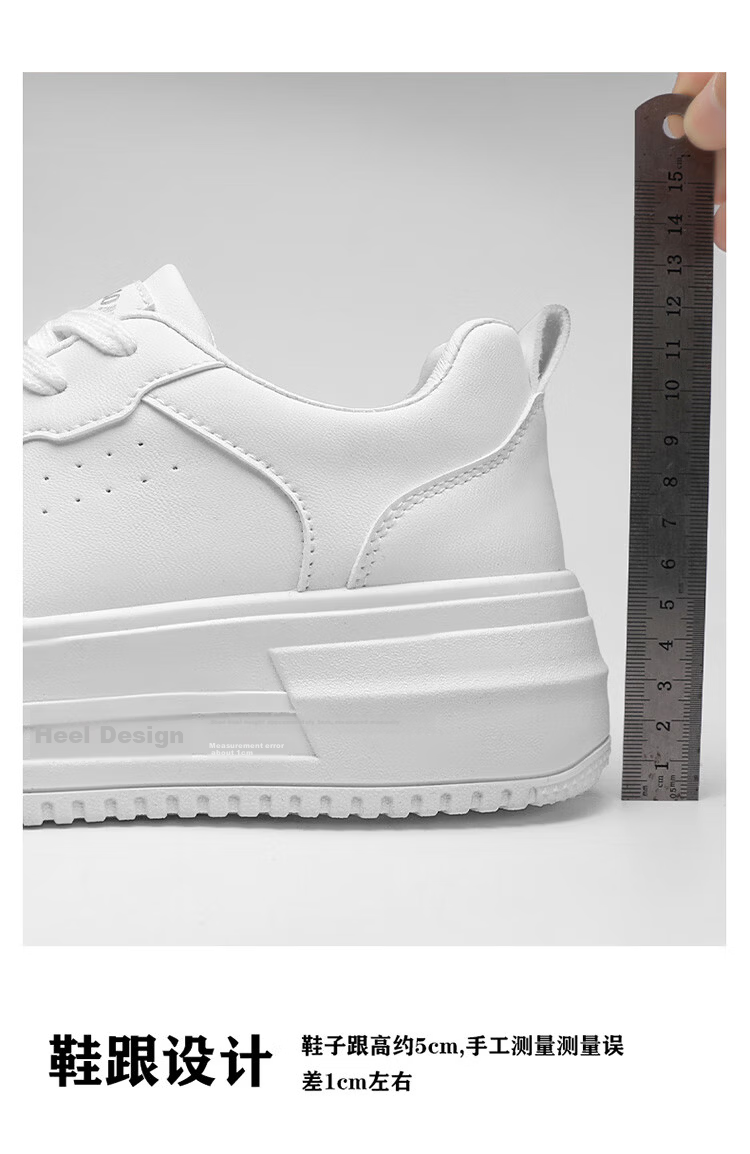 TonLion Women's Shoes, Summer Thick-Soled Breathable White Sneakers, Ladies Casual Shoes, Female Student Sports Skateboard Shoes, White, Size 37 8