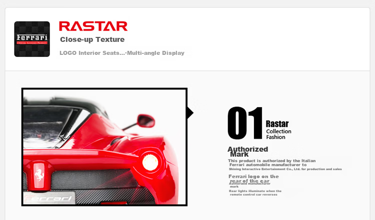Rastar Remote Control Car Model, Children's Toy Car, USB Charging Ferrari FXXK, 1:14 Scale Red 79260, New Year Gift 7