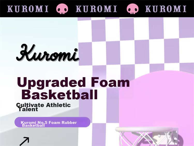 Mesuca Kids Basketball Size 5 Youth Girls Kuromi Series Foam Rubber Basketball Size 5 1