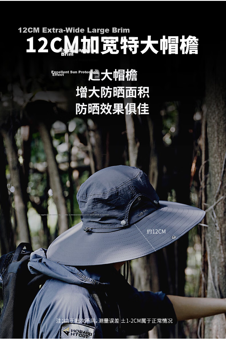 Zhanshuniao (Extra Wide Brim) Large Size Sun Protection Hat for Men, Summer Outdoor Sun Hat, Fisherman Hat for Fishing 4
