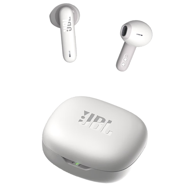 JBL WAVE FLEX 2 Bluetooth Earphones Semi-In-Ear Gaming Music Headphones Noise Cancelling Call Long Battery Life Pearl White Birthday Gift for Women